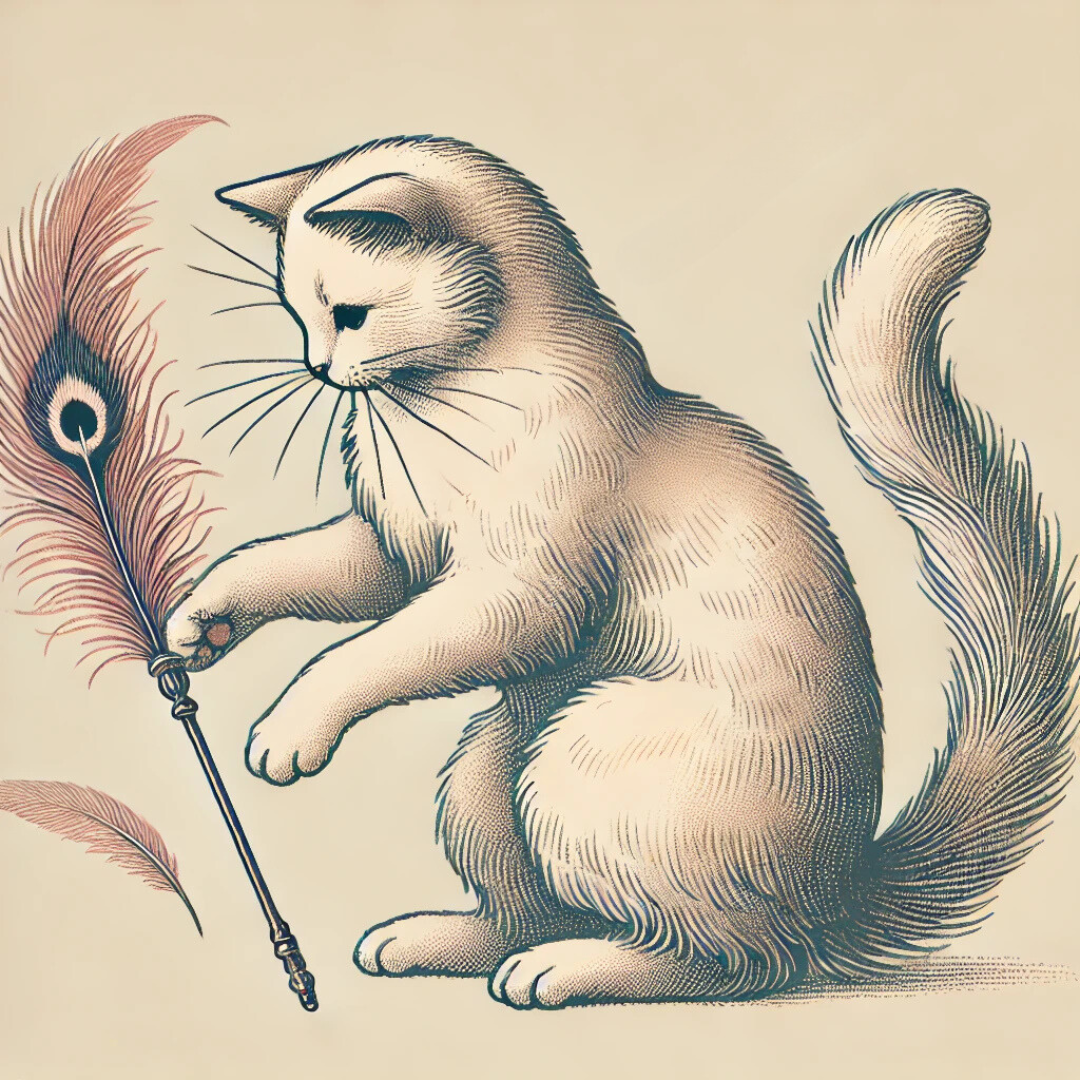 Katze mit Federangel