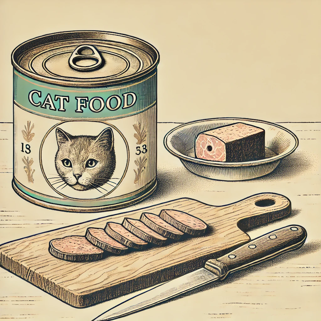 Katzenfutterdose und Fleisch